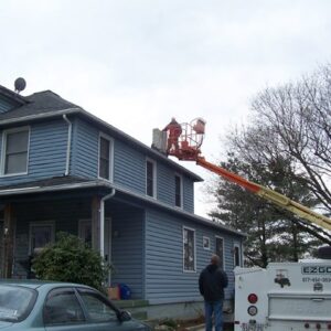 Using Cherry Picker to Reach a Chimney