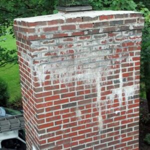 Worn Chimney With Brick Damage