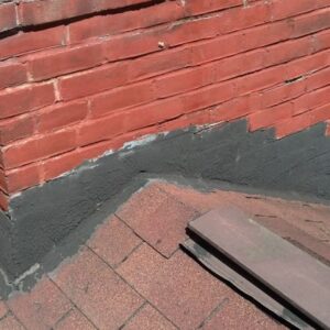 Old Chimney Flashing Before Repair