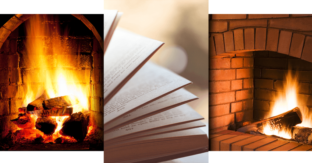 Book and Fireplace Banner