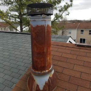 Old, Rusty Metal Flue