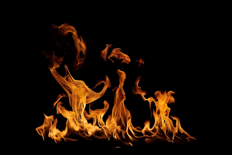 Flames on Black Background