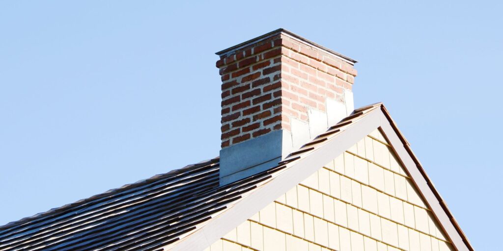 A chimney on a house