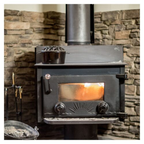 cozy wood-burning stove