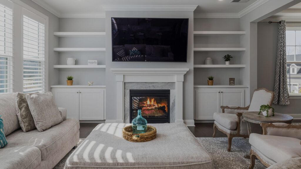 nice living room fireplace