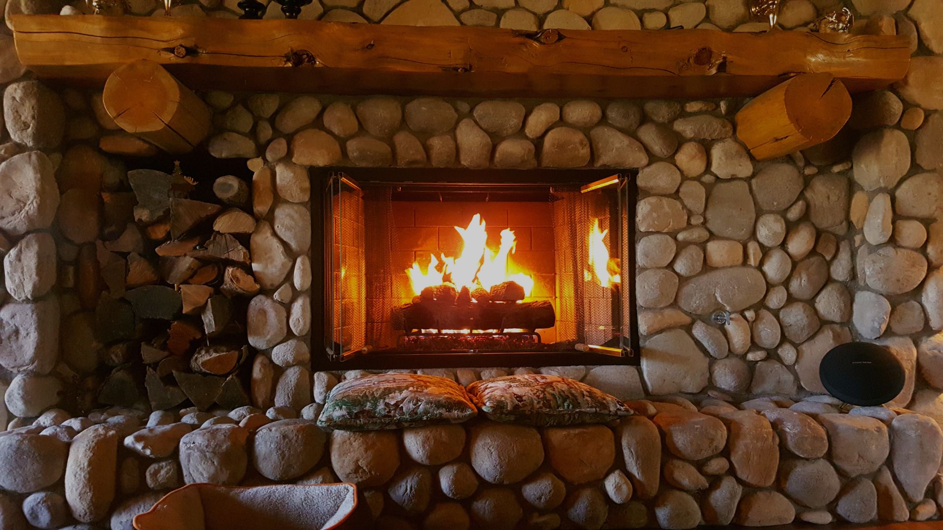 cozy fireplace