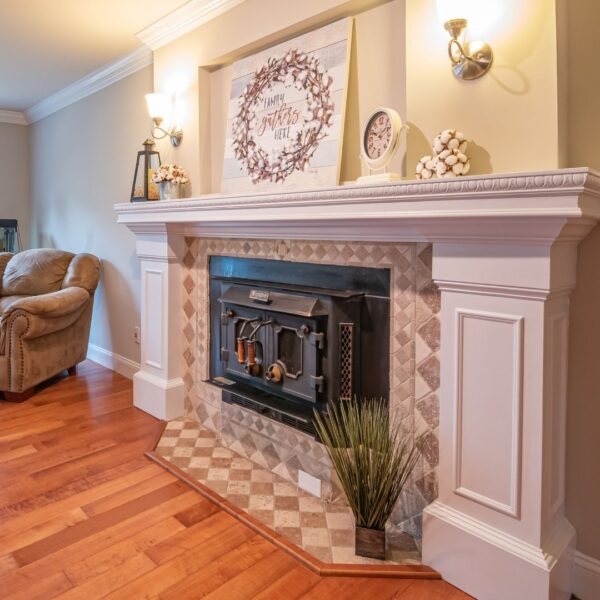modern fireplace